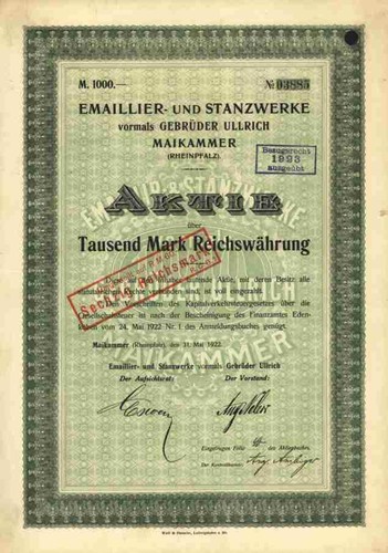 Emaillier stanzwerke - stanzwerke, g
